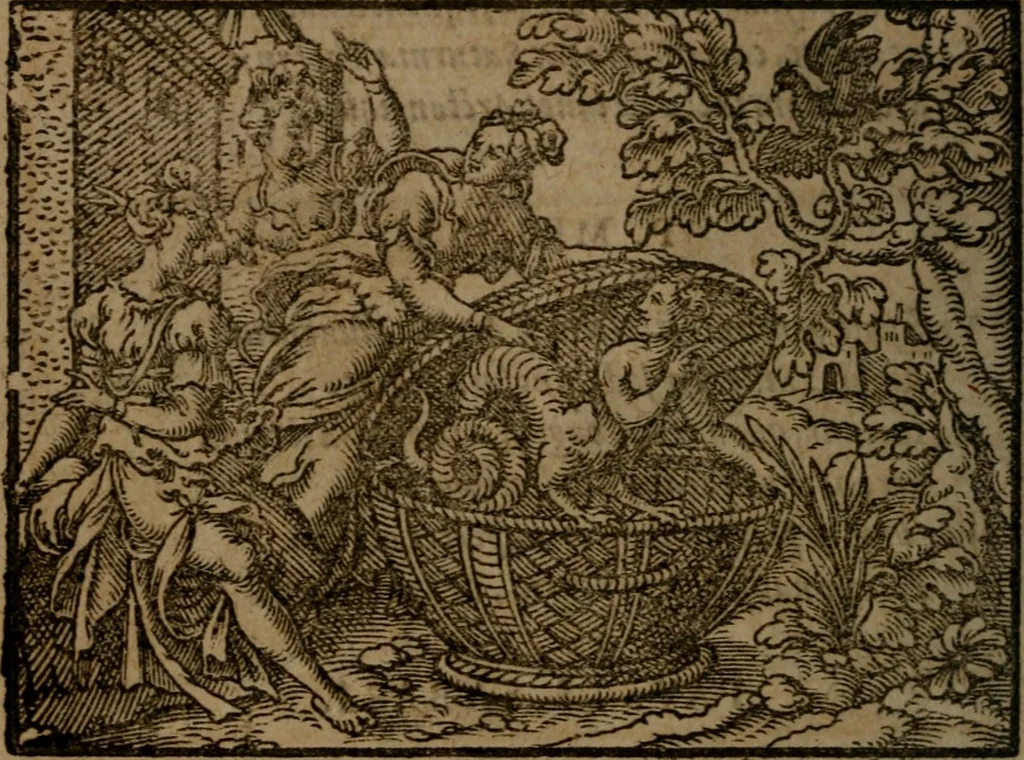 An illustration from Ori Apollinis Niliaci, De sacris Aegyptiorum notis, Aegyptiacè expressis : libri duo, iconibus illustrati, & aucti : nunc primùm in latinum ac gallicum sermonem conversi, 1574, leaf 275