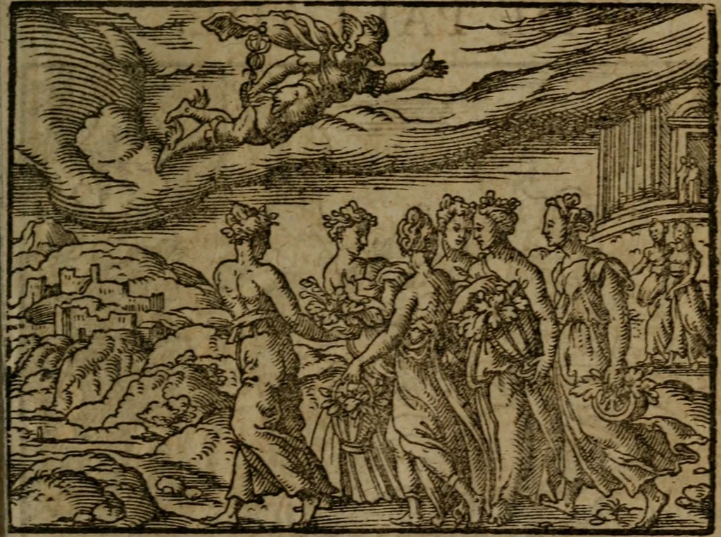 An illustration from Ori Apollinis Niliaci, De sacris Aegyptiorum notis, Aegyptiacè expressis : libri duo, iconibus illustrati, & aucti : nunc primùm in latinum ac gallicum sermonem conversi, 1574, leaf 280