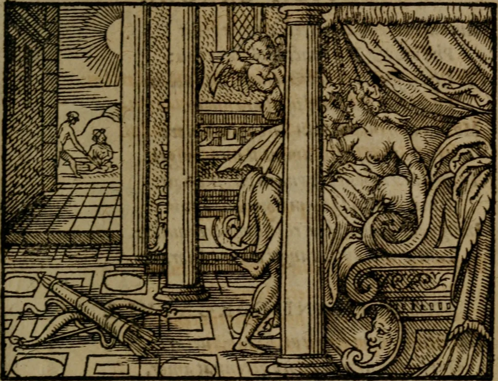 An illustration from Ori Apollinis Niliaci, De sacris Aegyptiorum notis, Aegyptiacè expressis : libri duo, iconibus illustrati, & aucti : nunc primùm in latinum ac gallicum sermonem conversi, 1574, leaf 290