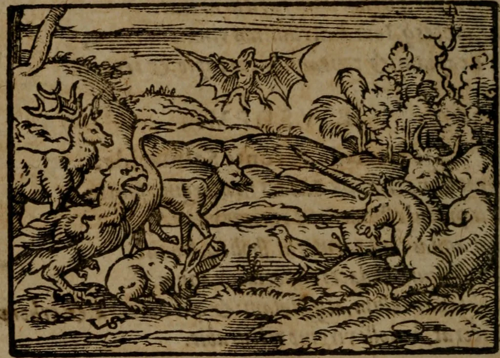 An illustration from Ori Apollinis Niliaci, De sacris Aegyptiorum notis, Aegyptiacè expressis : libri duo, iconibus illustrati, & aucti : nunc primùm in latinum ac gallicum sermonem conversi, 1574, leaf 295