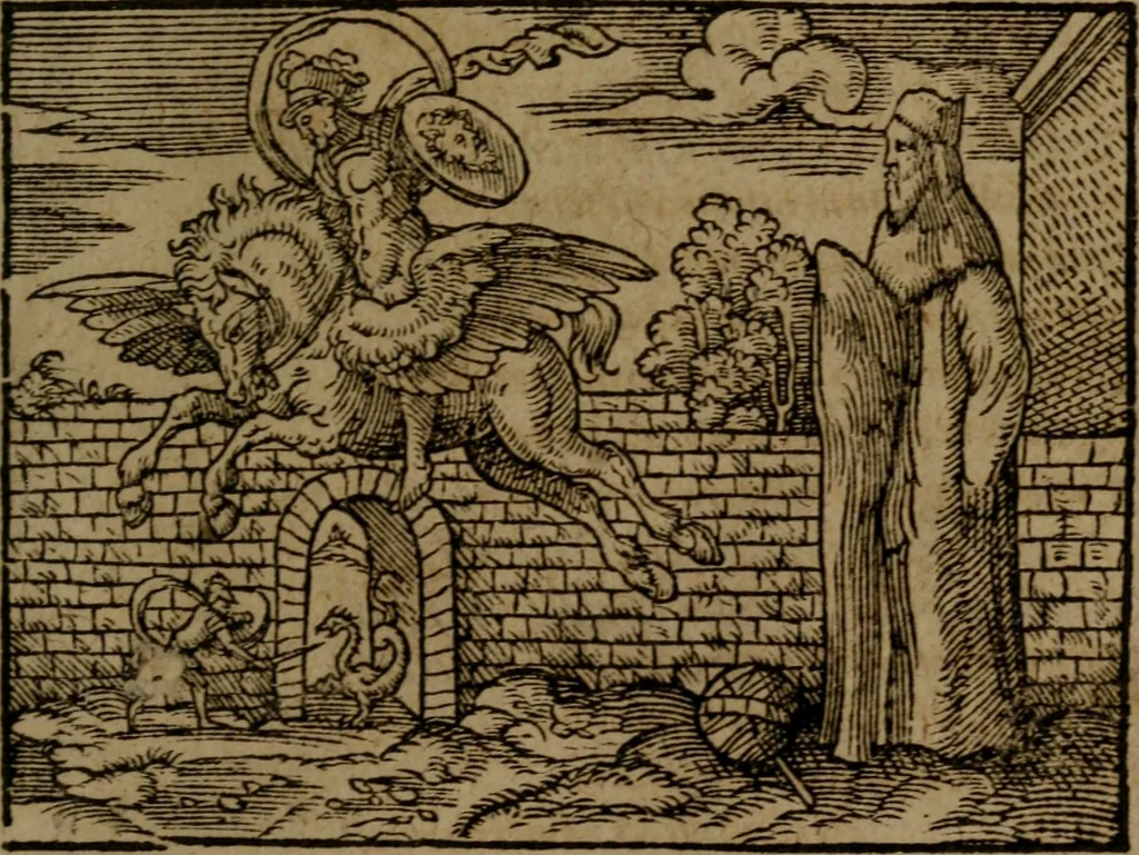 An illustration from Ori Apollinis Niliaci, De sacris Aegyptiorum notis, Aegyptiacè expressis : libri duo, iconibus illustrati, & aucti : nunc primùm in latinum ac gallicum sermonem conversi, 1574, leaf 312