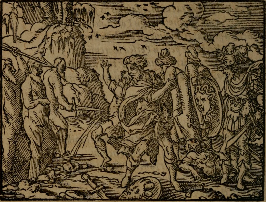 An illustration from Ori Apollinis Niliaci, De sacris Aegyptiorum notis, Aegyptiacè expressis : libri duo, iconibus illustrati, & aucti : nunc primùm in latinum ac gallicum sermonem conversi, 1574, leaf 317