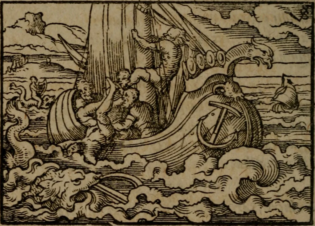 An illustration from Ori Apollinis Niliaci, De sacris Aegyptiorum notis, Aegyptiacè expressis : libri duo, iconibus illustrati, & aucti : nunc primùm in latinum ac gallicum sermonem conversi, 1574, leaf 335