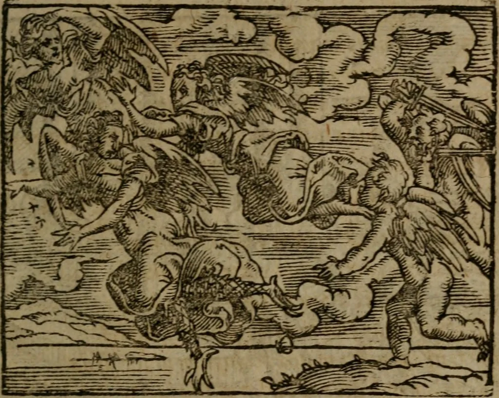 An illustration from Ori Apollinis Niliaci, De sacris Aegyptiorum notis, Aegyptiacè expressis : libri duo, iconibus illustrati, & aucti : nunc primùm in latinum ac gallicum sermonem conversi, 1574, leaf 346