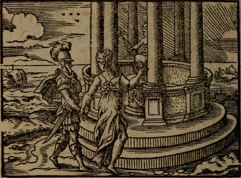 An illustration from Ori Apollinis Niliaci, De sacris Aegyptiorum notis, Aegyptiacè expressis : libri duo, iconibus illustrati, & aucti : nunc primùm in latinum ac gallicum sermonem conversi, 1574, leaf 347