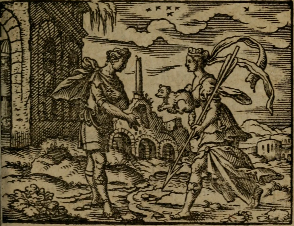 An illustration from Ori Apollinis Niliaci, De sacris Aegyptiorum notis, Aegyptiacè expressis : libri duo, iconibus illustrati, & aucti : nunc primùm in latinum ac gallicum sermonem conversi, 1574, leaf 366