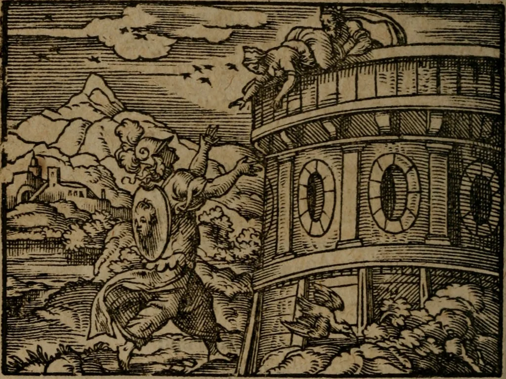 An illustration from Ori Apollinis Niliaci, De sacris Aegyptiorum notis, Aegyptiacè expressis : libri duo, iconibus illustrati, & aucti : nunc primùm in latinum ac gallicum sermonem conversi, 1574, leaf 379