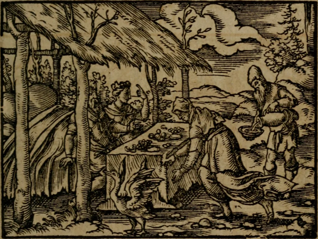 An illustration from Ori Apollinis Niliaci, De sacris Aegyptiorum notis, Aegyptiacè expressis : libri duo, iconibus illustrati, & aucti : nunc primùm in latinum ac gallicum sermonem conversi, 1574, leaf 386