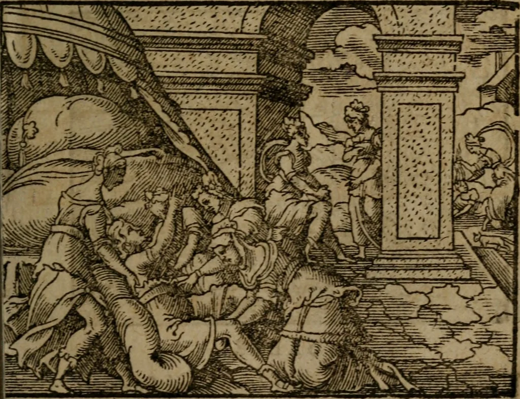 An illustration from Ori Apollinis Niliaci, De sacris Aegyptiorum notis, Aegyptiacè expressis : libri duo, iconibus illustrati, & aucti : nunc primùm in latinum ac gallicum sermonem conversi, 1574, leaf 392