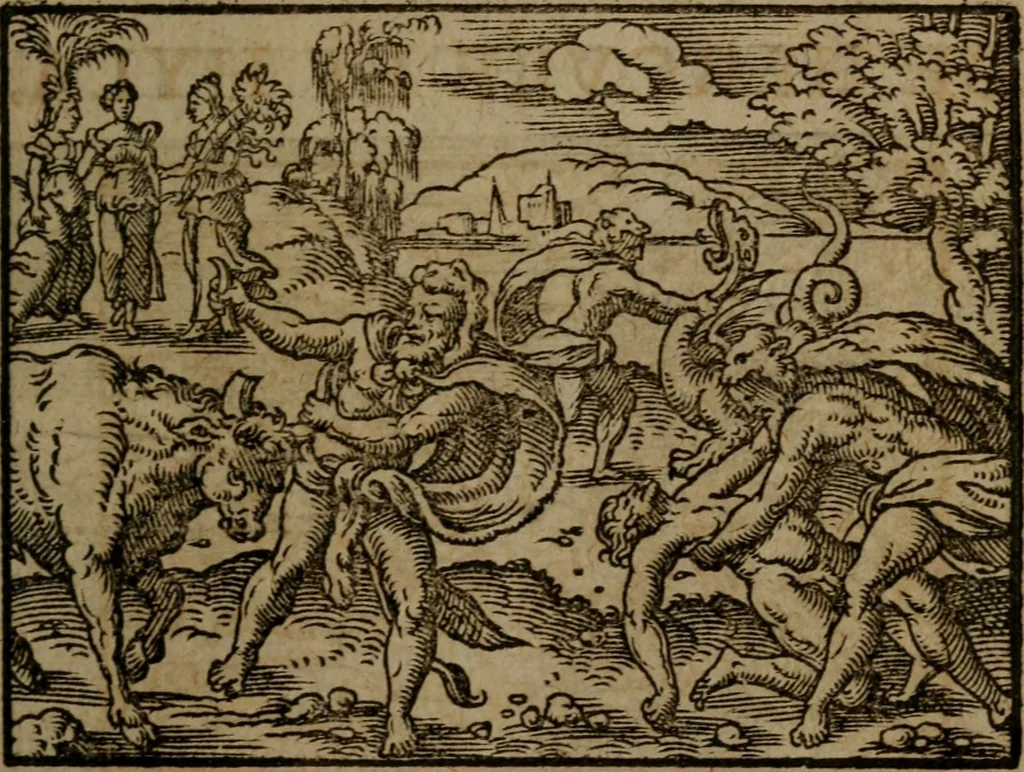 An illustration from Ori Apollinis Niliaci, De sacris Aegyptiorum notis, Aegyptiacè expressis : libri duo, iconibus illustrati, & aucti : nunc primùm in latinum ac gallicum sermonem conversi, 1574, leaf 394