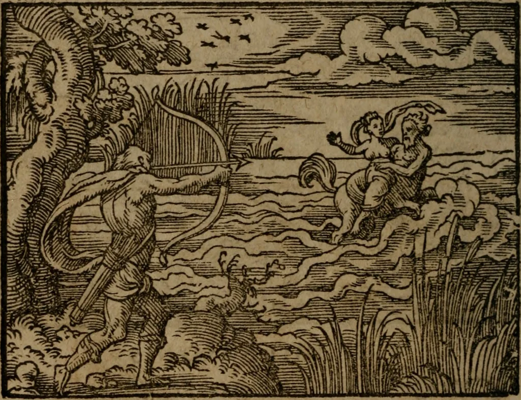 An illustration from Ori Apollinis Niliaci, De sacris Aegyptiorum notis, Aegyptiacè expressis : libri duo, iconibus illustrati, & aucti : nunc primùm in latinum ac gallicum sermonem conversi, 1574, leaf 395