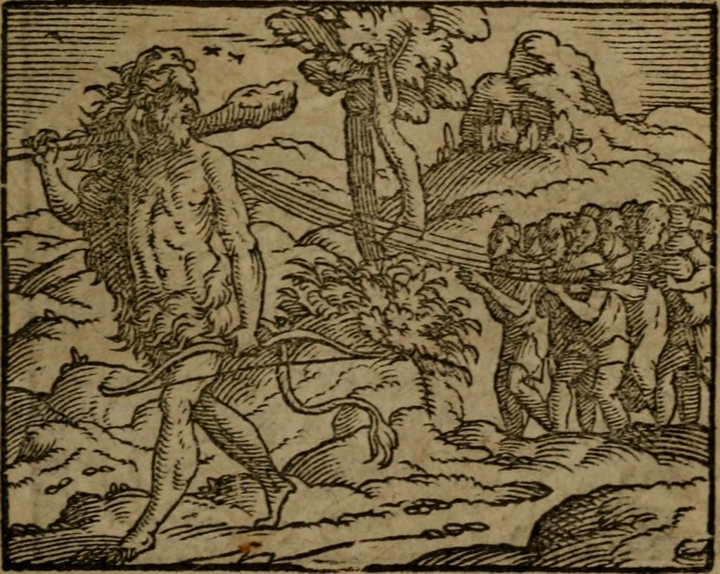 An illustration from Ori Apollinis Niliaci, De sacris Aegyptiorum notis, Aegyptiacè expressis : libri duo, iconibus illustrati, & aucti : nunc primùm in latinum ac gallicum sermonem conversi, 1574, leaf 396