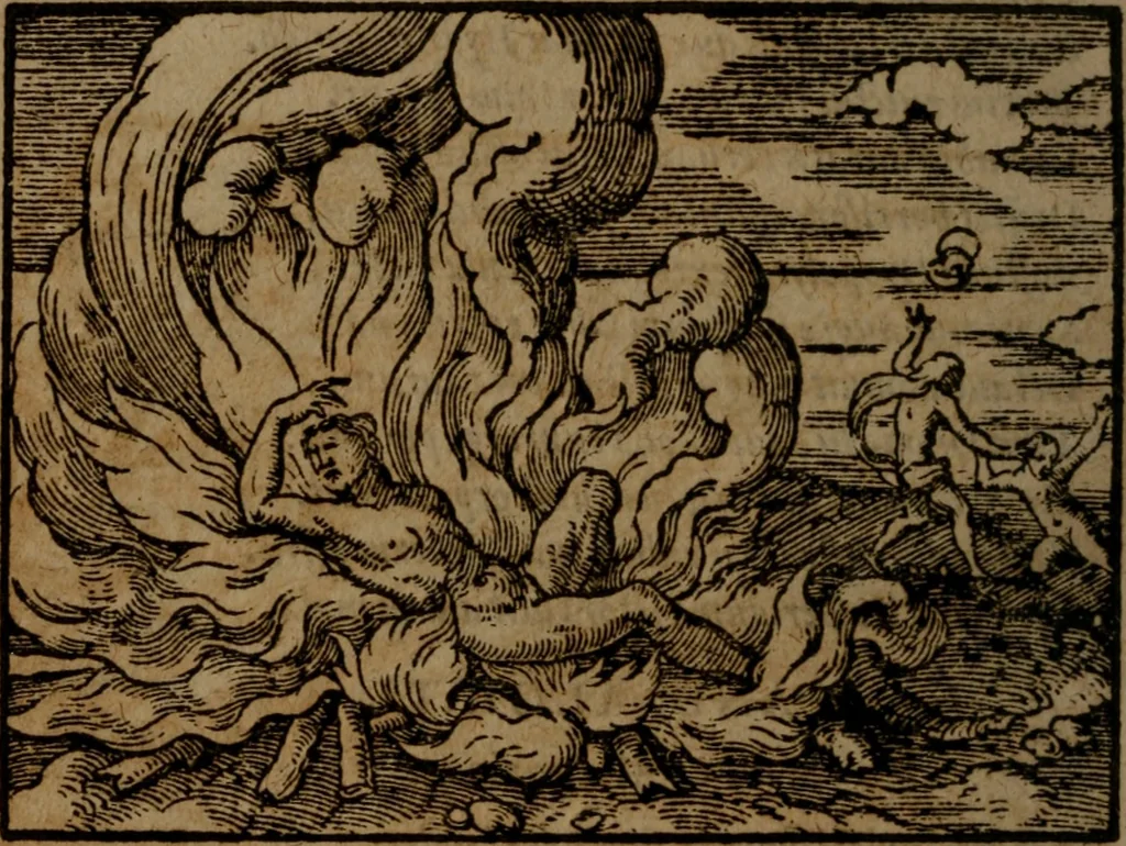An illustration from Ori Apollinis Niliaci, De sacris Aegyptiorum notis, Aegyptiacè expressis : libri duo, iconibus illustrati, & aucti : nunc primùm in latinum ac gallicum sermonem conversi, 1574, leaf 405