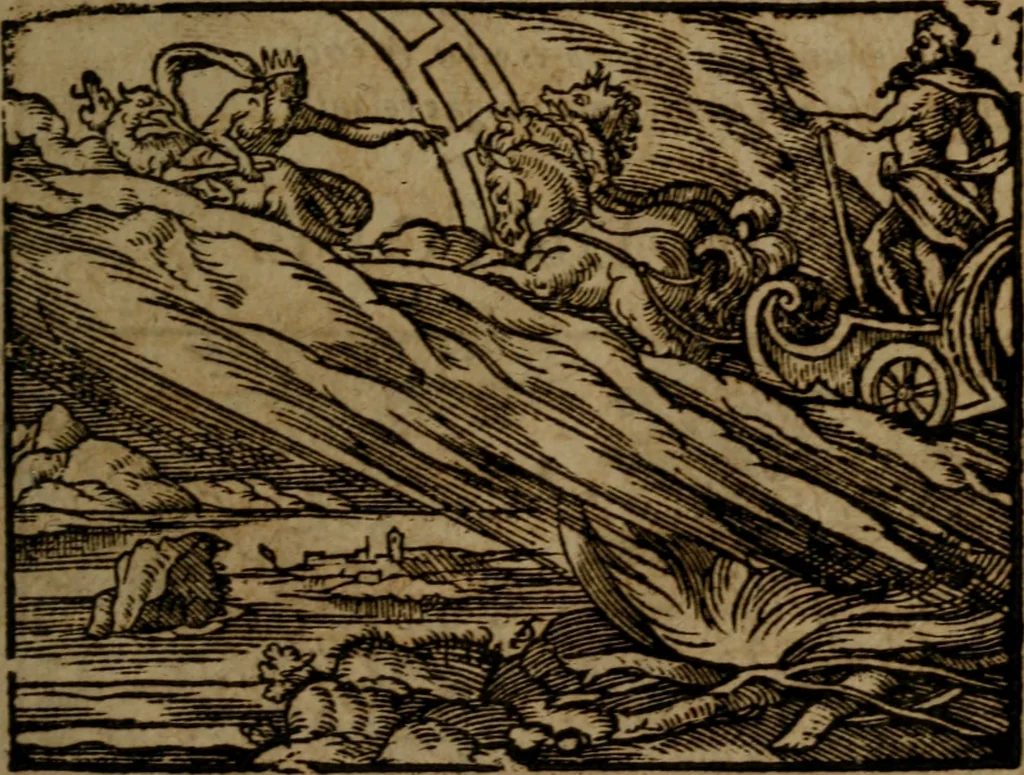An illustration from Ori Apollinis Niliaci, De sacris Aegyptiorum notis, Aegyptiacè expressis : libri duo, iconibus illustrati, & aucti : nunc primùm in latinum ac gallicum sermonem conversi, 1574, leaf 406