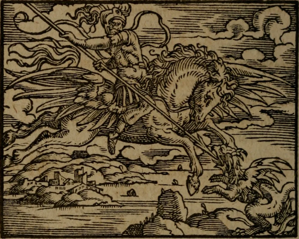 An illustration from Ori Apollinis Niliaci, De sacris Aegyptiorum notis, Aegyptiacè expressis : libri duo, iconibus illustrati, & aucti : nunc primùm in latinum ac gallicum sermonem conversi, 1574, leaf 421
