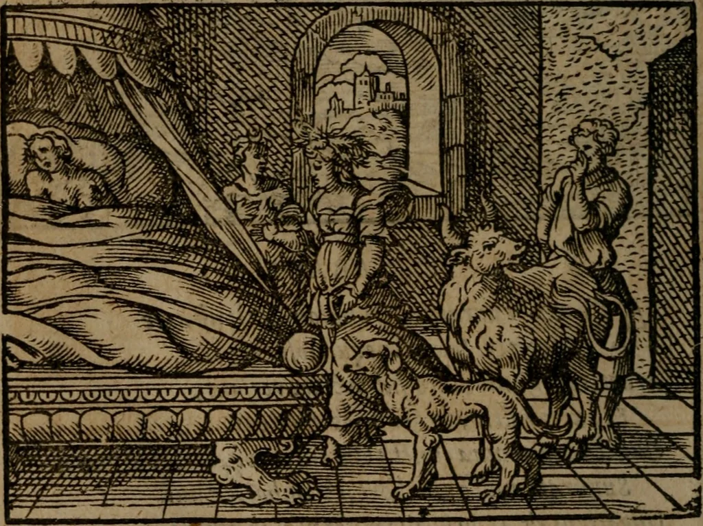 An illustration from Ori Apollinis Niliaci, De sacris Aegyptiorum notis, Aegyptiacè expressis : libri duo, iconibus illustrati, & aucti : nunc primùm in latinum ac gallicum sermonem conversi, 1574, leaf 427