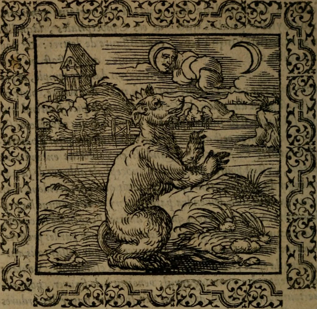 An illustration from Ori Apollinis Niliaci, De sacris Aegyptiorum notis, Aegyptiacè expressis : libri duo, iconibus illustrati, & aucti : nunc primùm in latinum ac gallicum sermonem conversi, 1574, leaf 43