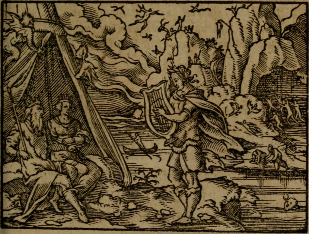 An illustration from Ori Apollinis Niliaci, De sacris Aegyptiorum notis, Aegyptiacè expressis : libri duo, iconibus illustrati, & aucti : nunc primùm in latinum ac gallicum sermonem conversi, 1574, leaf 430