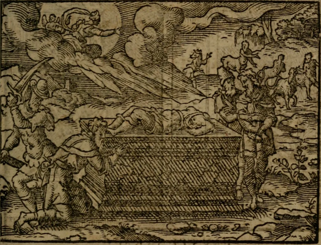 An illustration from Ori Apollinis Niliaci, De sacris Aegyptiorum notis, Aegyptiacè expressis : libri duo, iconibus illustrati, & aucti : nunc primùm in latinum ac gallicum sermonem conversi, 1574, leaf 446