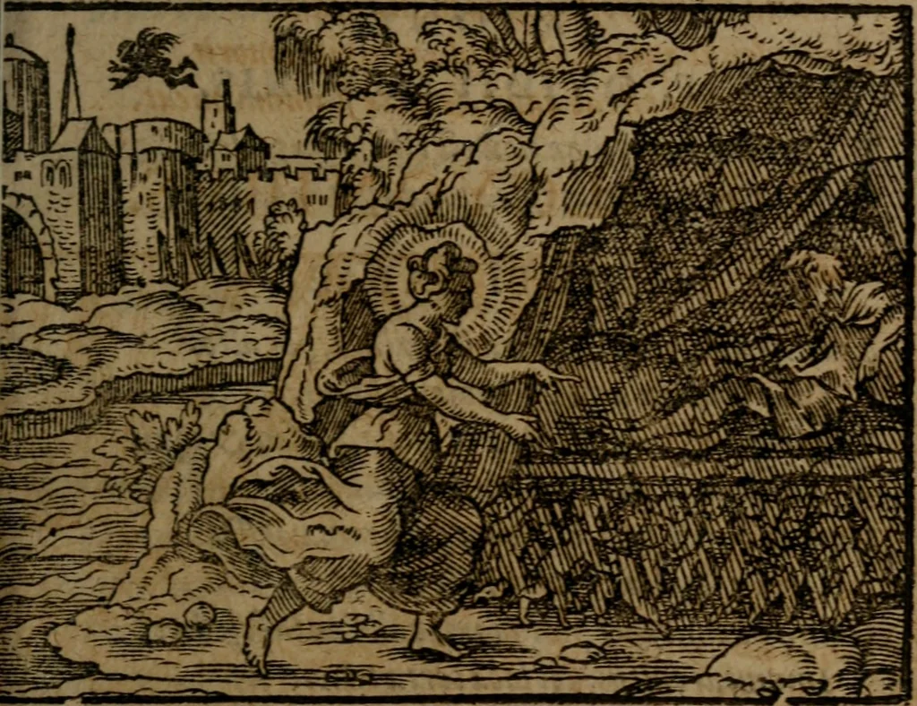 An illustration from Ori Apollinis Niliaci, De sacris Aegyptiorum notis, Aegyptiacè expressis : libri duo, iconibus illustrati, & aucti : nunc primùm in latinum ac gallicum sermonem conversi, 1574, leaf 460