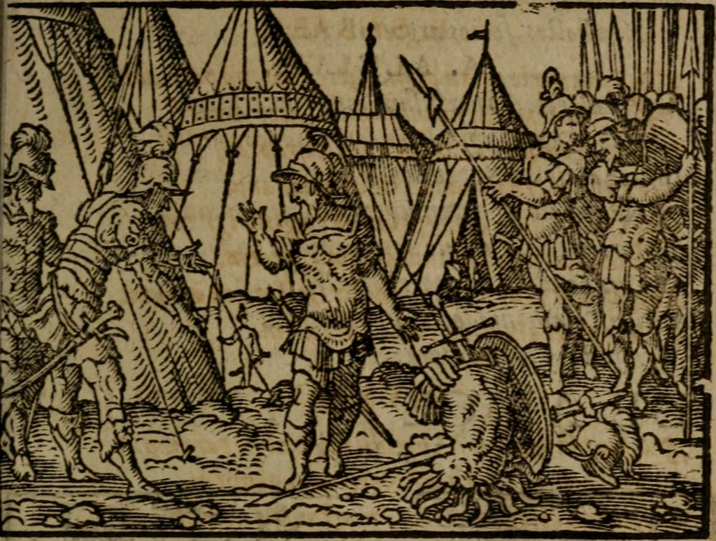 An illustration from Ori Apollinis Niliaci, De sacris Aegyptiorum notis, Aegyptiacè expressis : libri duo, iconibus illustrati, & aucti : nunc primùm in latinum ac gallicum sermonem conversi, 1574, leaf 474