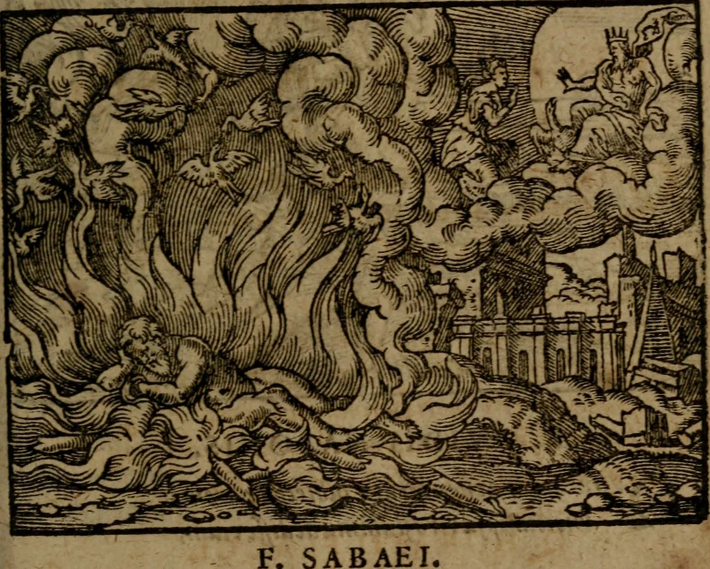 An illustration from Ori Apollinis Niliaci, De sacris Aegyptiorum notis, Aegyptiacè expressis : libri duo, iconibus illustrati, & aucti : nunc primùm in latinum ac gallicum sermonem conversi, 1574, leaf 488