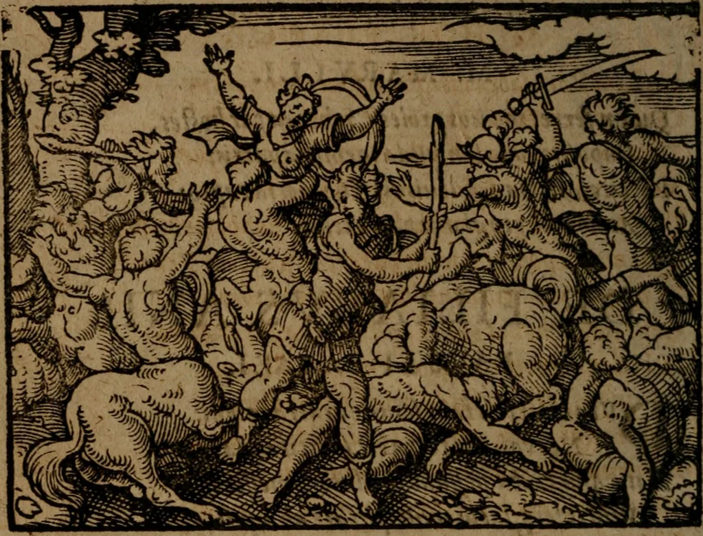 An illustration from Ori Apollinis Niliaci, De sacris Aegyptiorum notis, Aegyptiacè expressis : libri duo, iconibus illustrati, & aucti : nunc primùm in latinum ac gallicum sermonem conversi, 1574, leaf 491