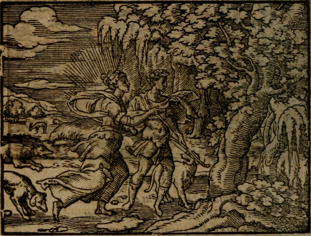 An illustration from Ori Apollinis Niliaci, De sacris Aegyptiorum notis, Aegyptiacè expressis : libri duo, iconibus illustrati, & aucti : nunc primùm in latinum ac gallicum sermonem conversi, 1574, leaf 497