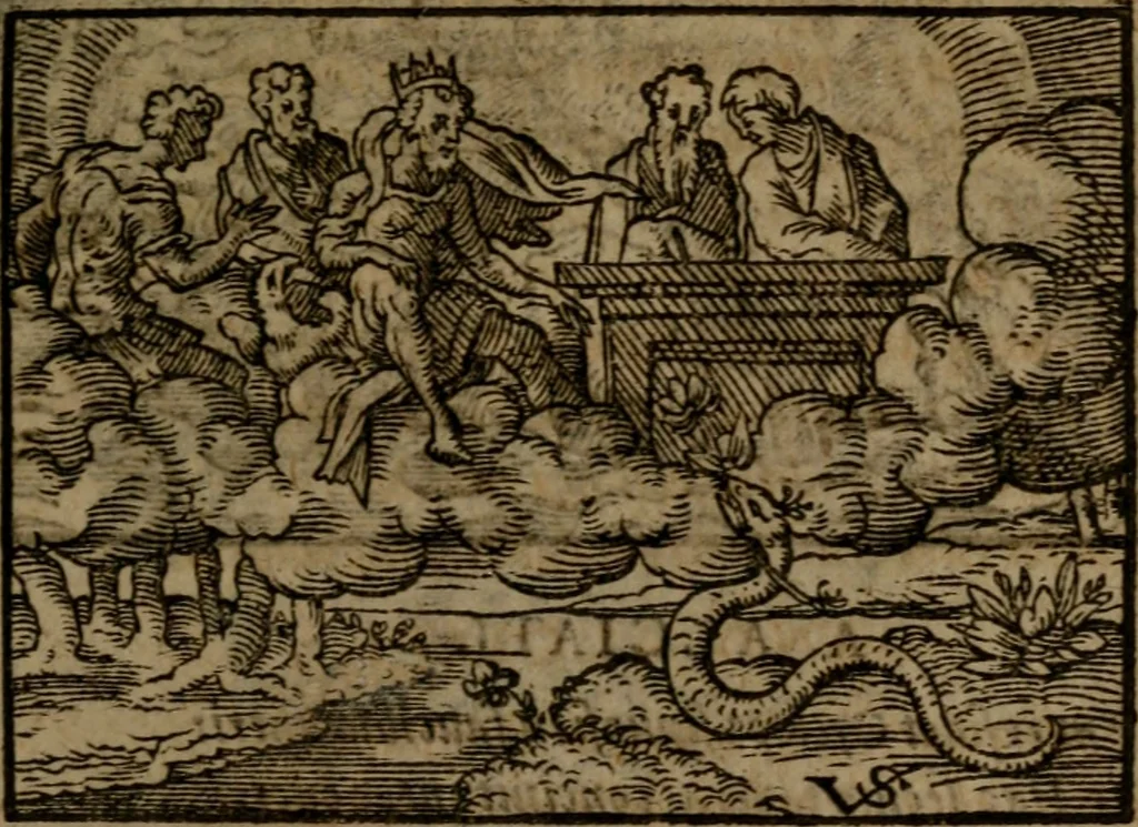 An illustration from Ori Apollinis Niliaci, De sacris Aegyptiorum notis, Aegyptiacè expressis : libri duo, iconibus illustrati, & aucti : nunc primùm in latinum ac gallicum sermonem conversi, 1574, leaf 506