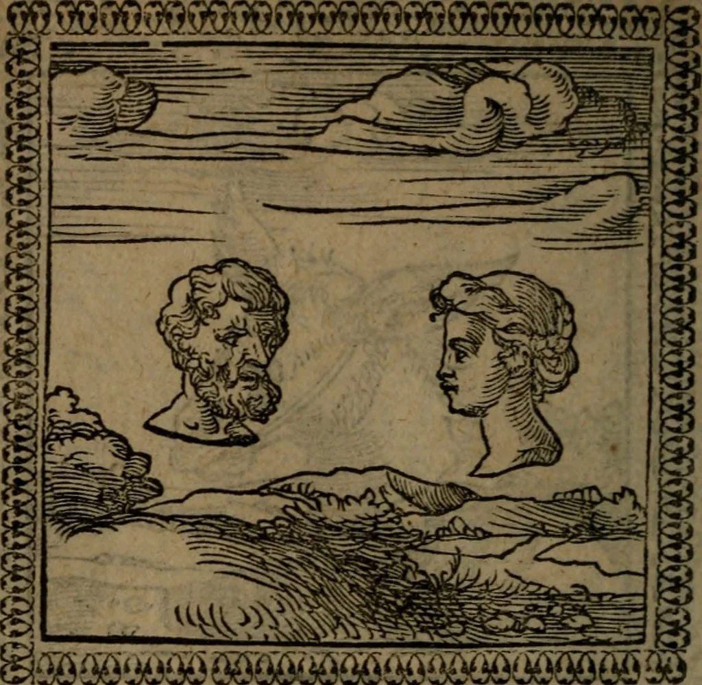 An illustration from Ori Apollinis Niliaci, De sacris Aegyptiorum notis, Aegyptiacè expressis : libri duo, iconibus illustrati, & aucti : nunc primùm in latinum ac gallicum sermonem conversi, 1574, leaf 51
