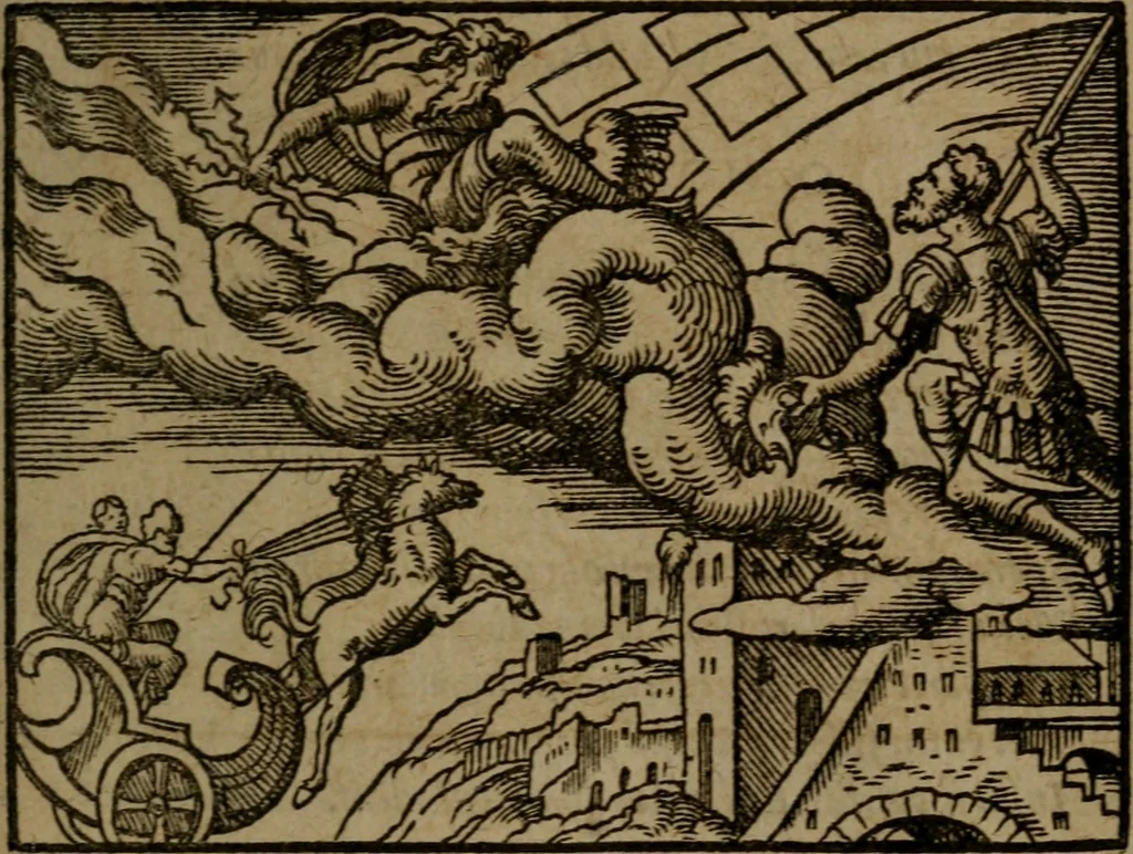 An illustration from Ori Apollinis Niliaci, De sacris Aegyptiorum notis, Aegyptiacè expressis : libri duo, iconibus illustrati, & aucti : nunc primùm in latinum ac gallicum sermonem conversi, 1574, leaf 516