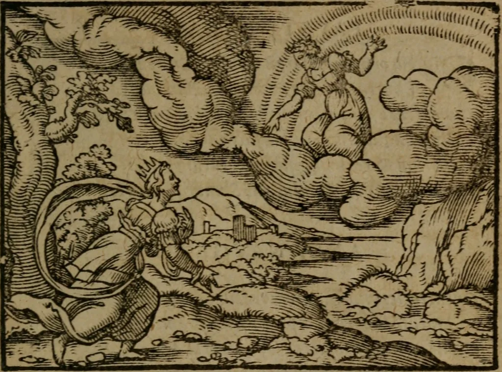 An illustration from Ori Apollinis Niliaci, De sacris Aegyptiorum notis, Aegyptiacè expressis : libri duo, iconibus illustrati, & aucti : nunc primùm in latinum ac gallicum sermonem conversi, 1574, leaf 518