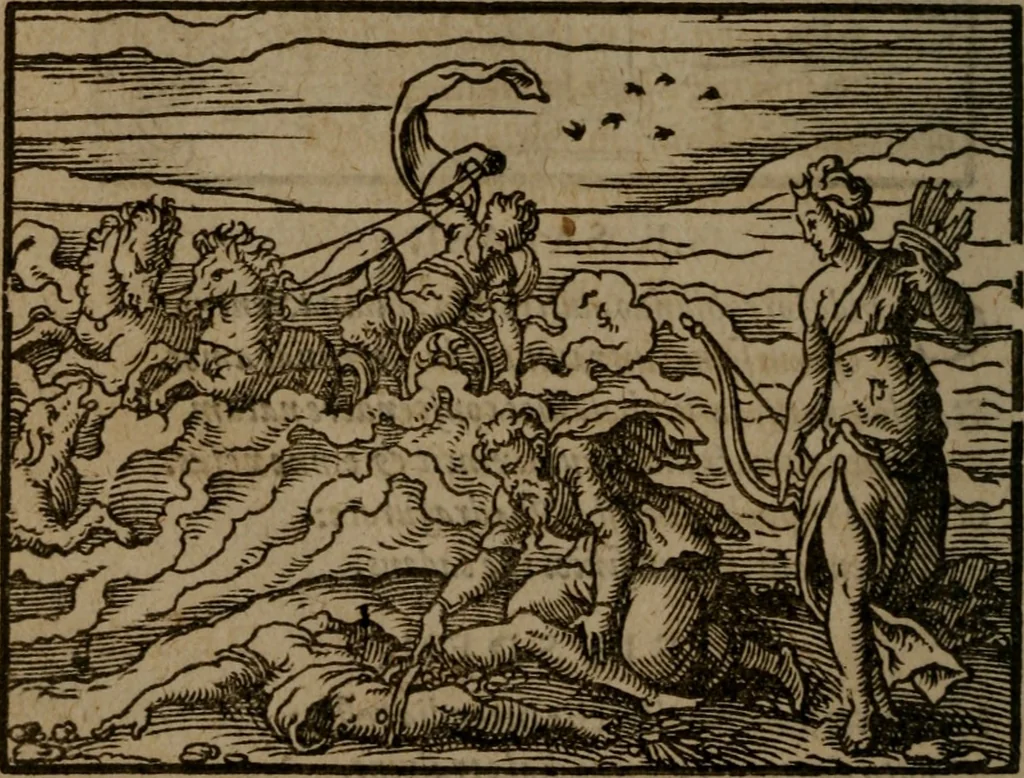 An illustration from Ori Apollinis Niliaci, De sacris Aegyptiorum notis, Aegyptiacè expressis : libri duo, iconibus illustrati, & aucti : nunc primùm in latinum ac gallicum sermonem conversi, 1574, leaf 521