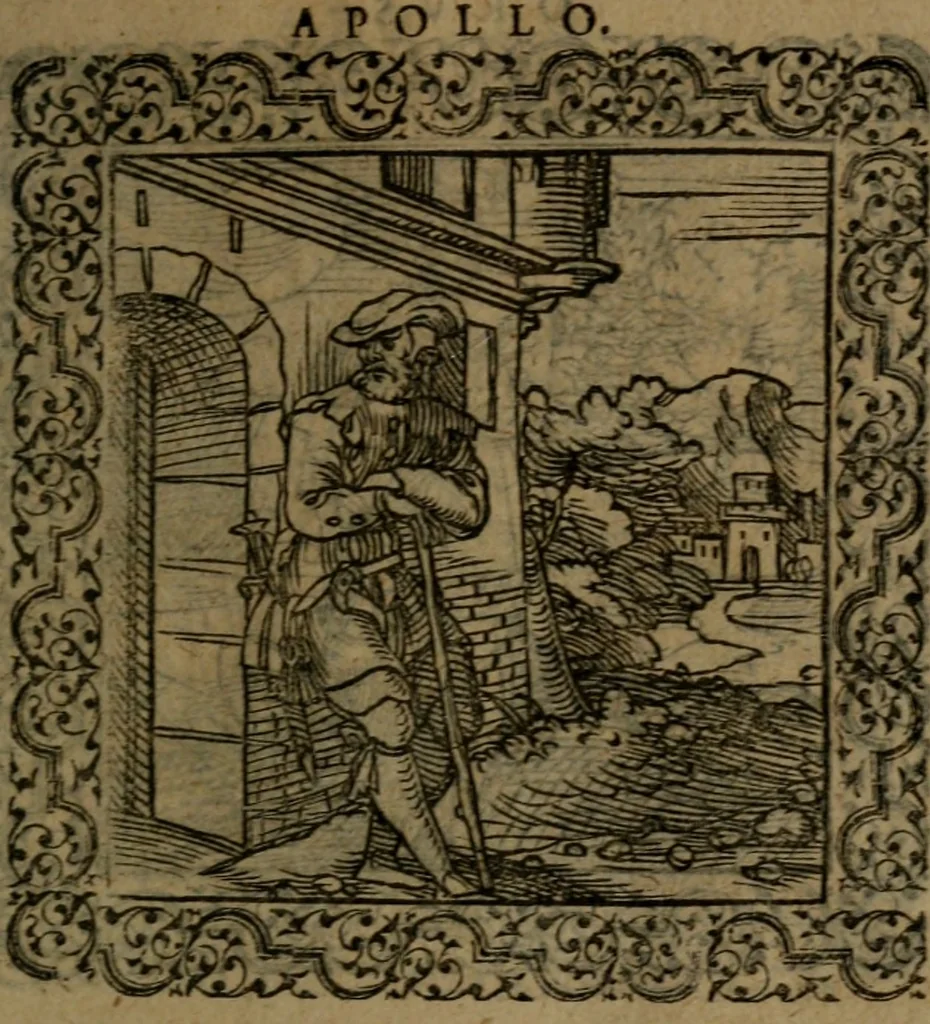 An illustration from Ori Apollinis Niliaci, De sacris Aegyptiorum notis, Aegyptiacè expressis : libri duo, iconibus illustrati, & aucti : nunc primùm in latinum ac gallicum sermonem conversi, 1574, leaf 70
