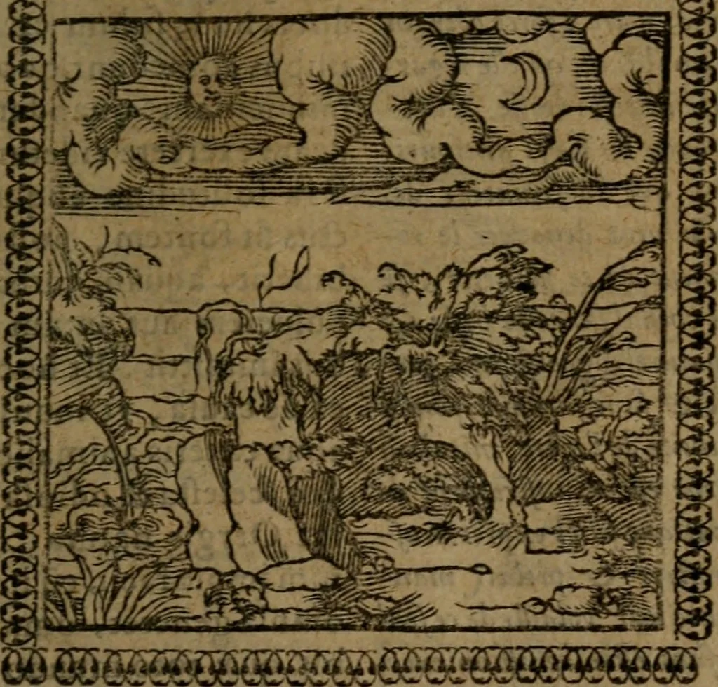 An illustration from Ori Apollinis Niliaci, De sacris Aegyptiorum notis, Aegyptiacè expressis : libri duo, iconibus illustrati, & aucti : nunc primùm in latinum ac gallicum sermonem conversi, 1574, leaf 78