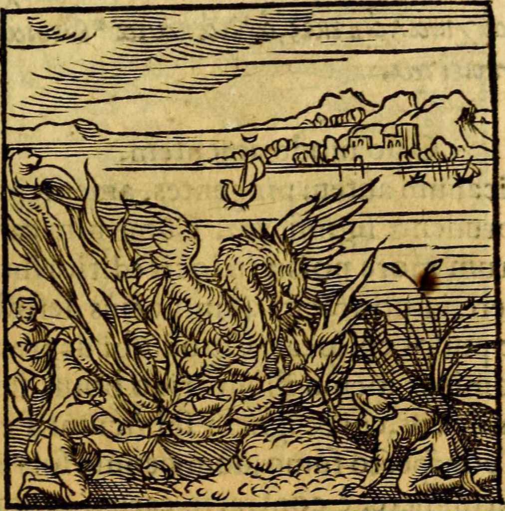 An illustration from Ori Apollonis Niliaci, de sacris notis & sculpturis libri duo, vbi ad fidem vetudti codicis manu scripti restituta sunt loca permulta, corrupta ante ac deplorata, 1551, leaf 104