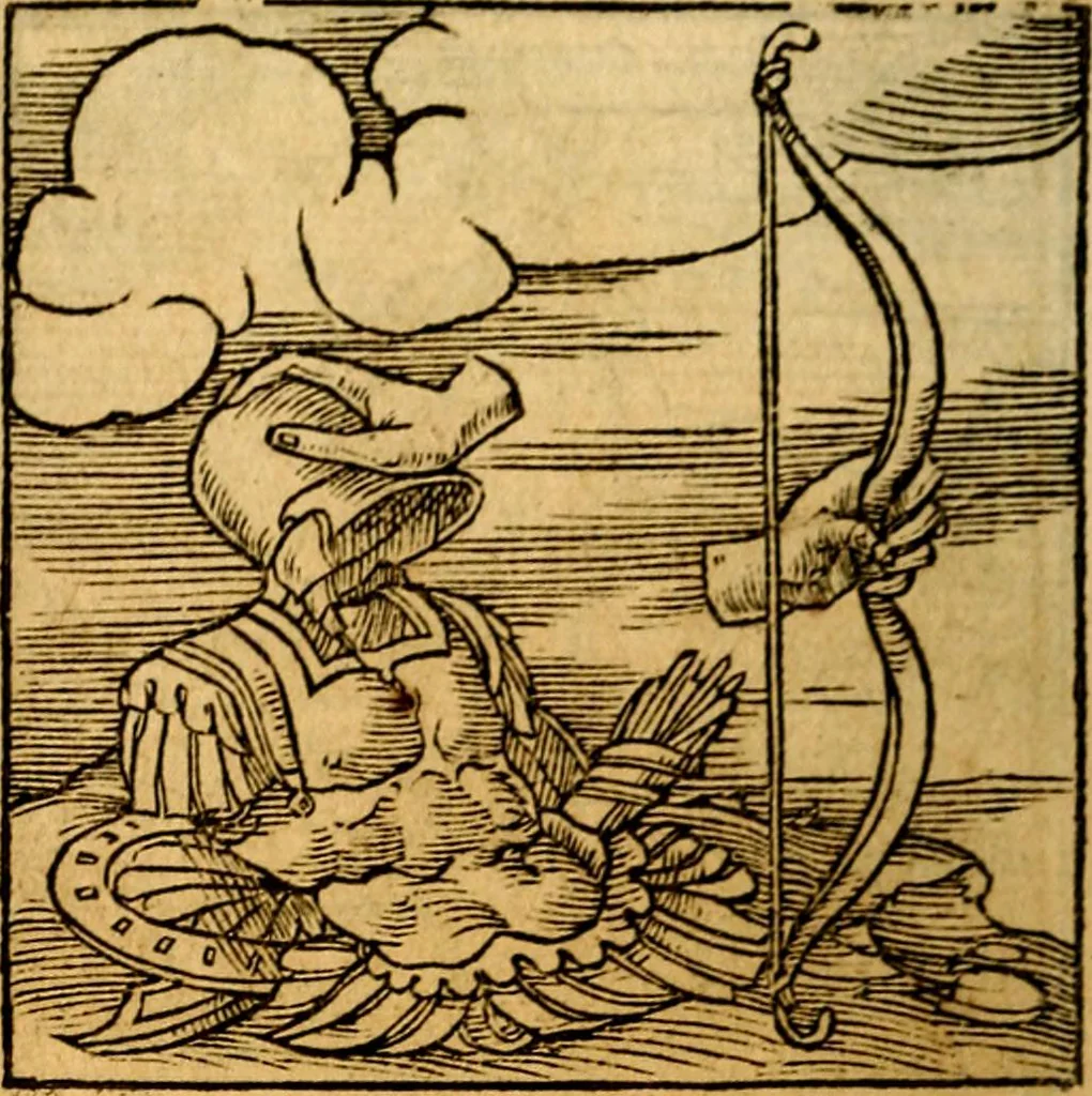 An illustration from Ori Apollonis Niliaci, de sacris notis & sculpturis libri duo, vbi ad fidem vetudti codicis manu scripti restituta sunt loca permulta, corrupta ante ac deplorata, 1551, leaf 129