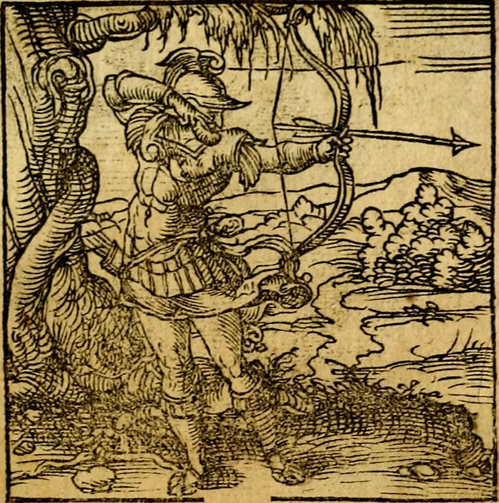 An illustration from Ori Apollonis Niliaci, de sacris notis & sculpturis libri duo, vbi ad fidem vetudti codicis manu scripti restituta sunt loca permulta, corrupta ante ac deplorata, 1551, leaf 136