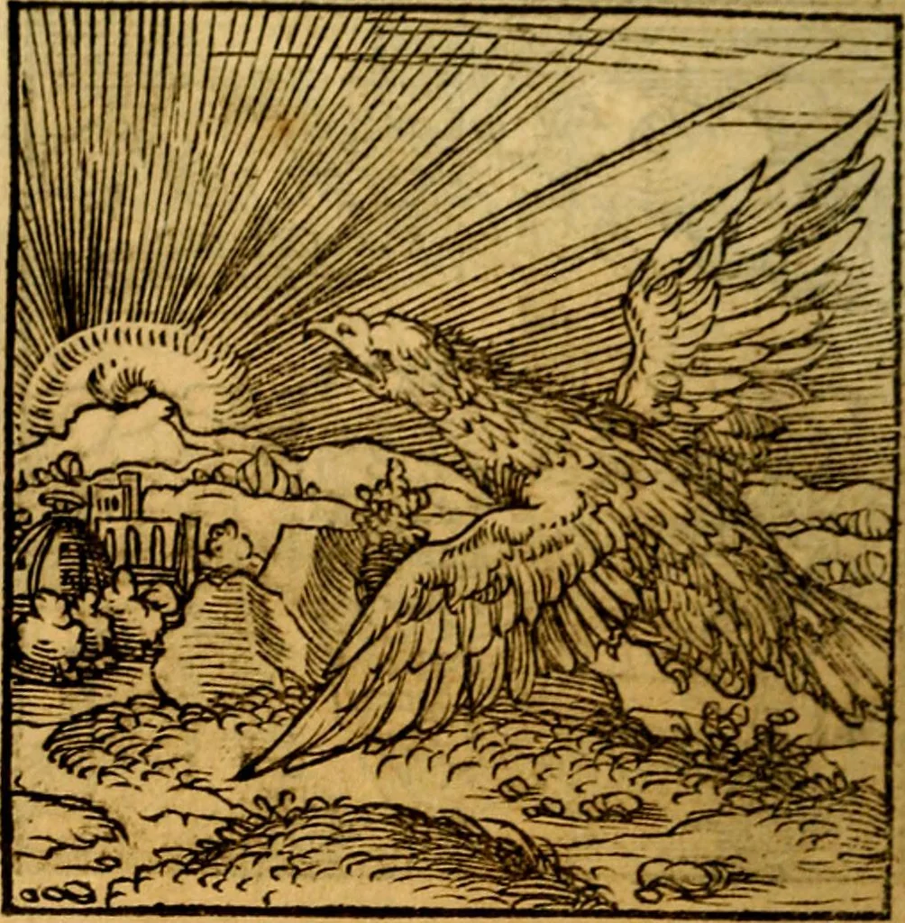 An illustration from Ori Apollonis Niliaci, de sacris notis & sculpturis libri duo, vbi ad fidem vetudti codicis manu scripti restituta sunt loca permulta, corrupta ante ac deplorata, 1551, leaf 139