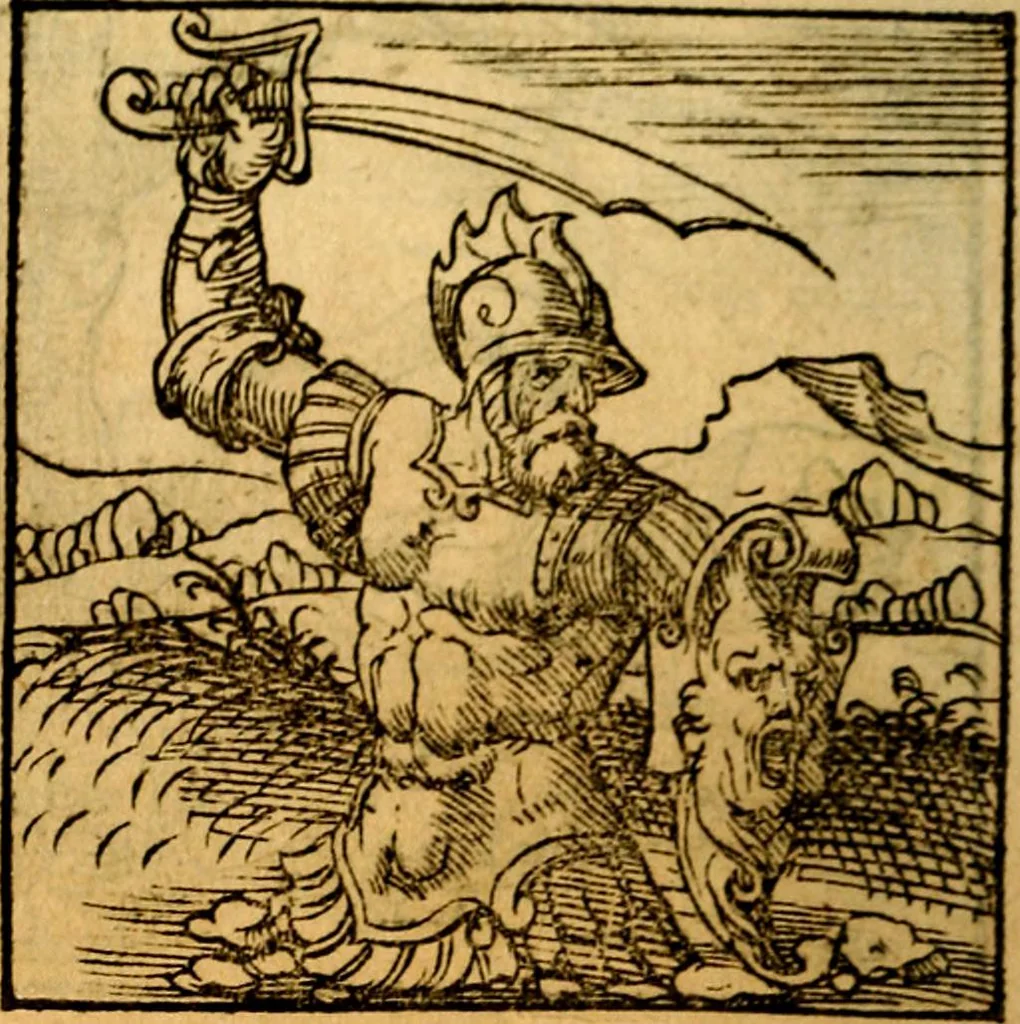 An illustration from Ori Apollonis Niliaci, de sacris notis & sculpturis libri duo, vbi ad fidem vetudti codicis manu scripti restituta sunt loca permulta, corrupta ante ac deplorata, 1551, leaf 143