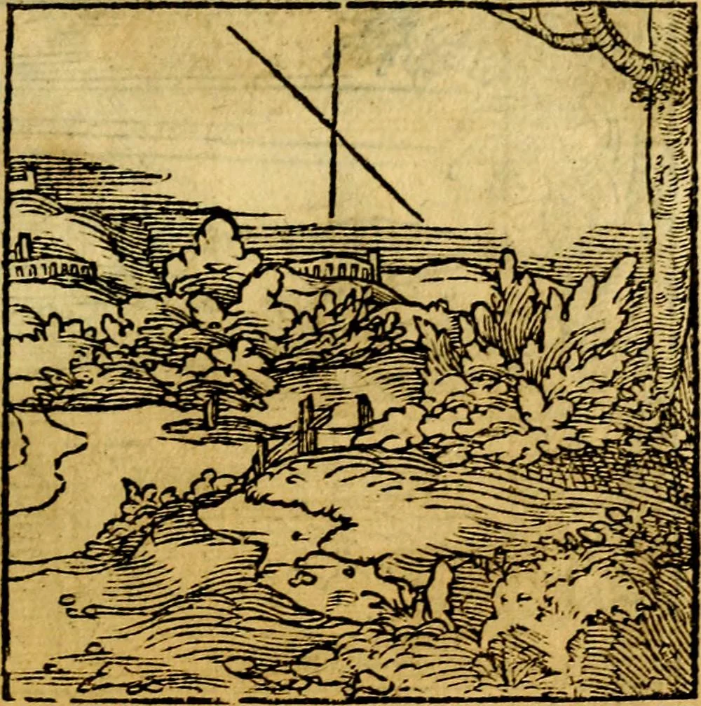 An illustration from Ori Apollonis Niliaci, de sacris notis & sculpturis libri duo, vbi ad fidem vetudti codicis manu scripti restituta sunt loca permulta, corrupta ante ac deplorata, 1551, leaf 154