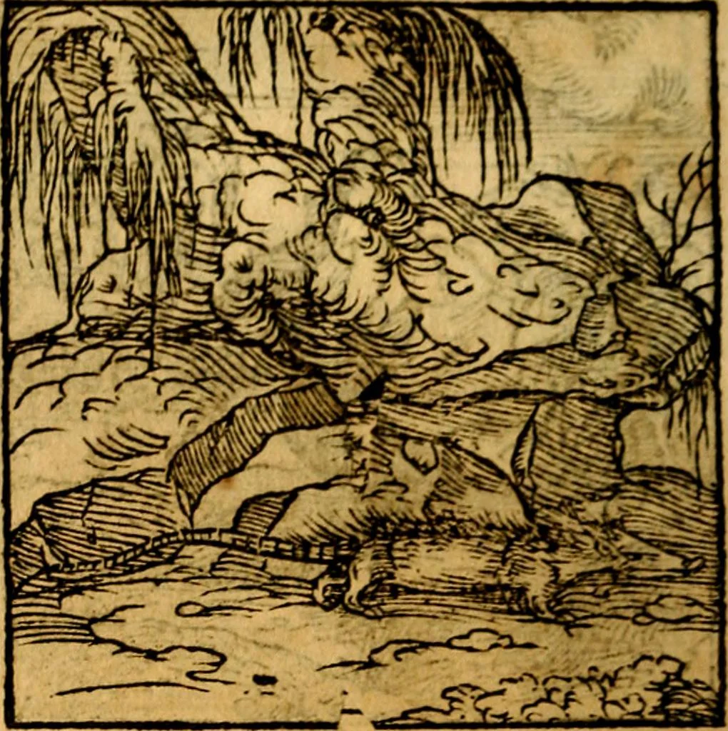 An illustration from Ori Apollonis Niliaci, de sacris notis & sculpturis libri duo, vbi ad fidem vetudti codicis manu scripti restituta sunt loca permulta, corrupta ante ac deplorata, 1551, leaf 157