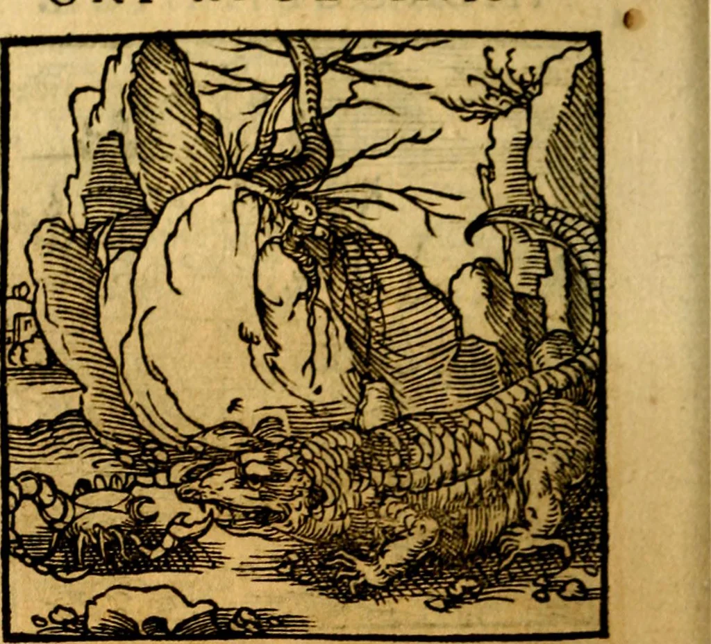 An illustration from Ori Apollonis Niliaci, de sacris notis & sculpturis libri duo, vbi ad fidem vetudti codicis manu scripti restituta sunt loca permulta, corrupta ante ac deplorata, 1551, leaf 159