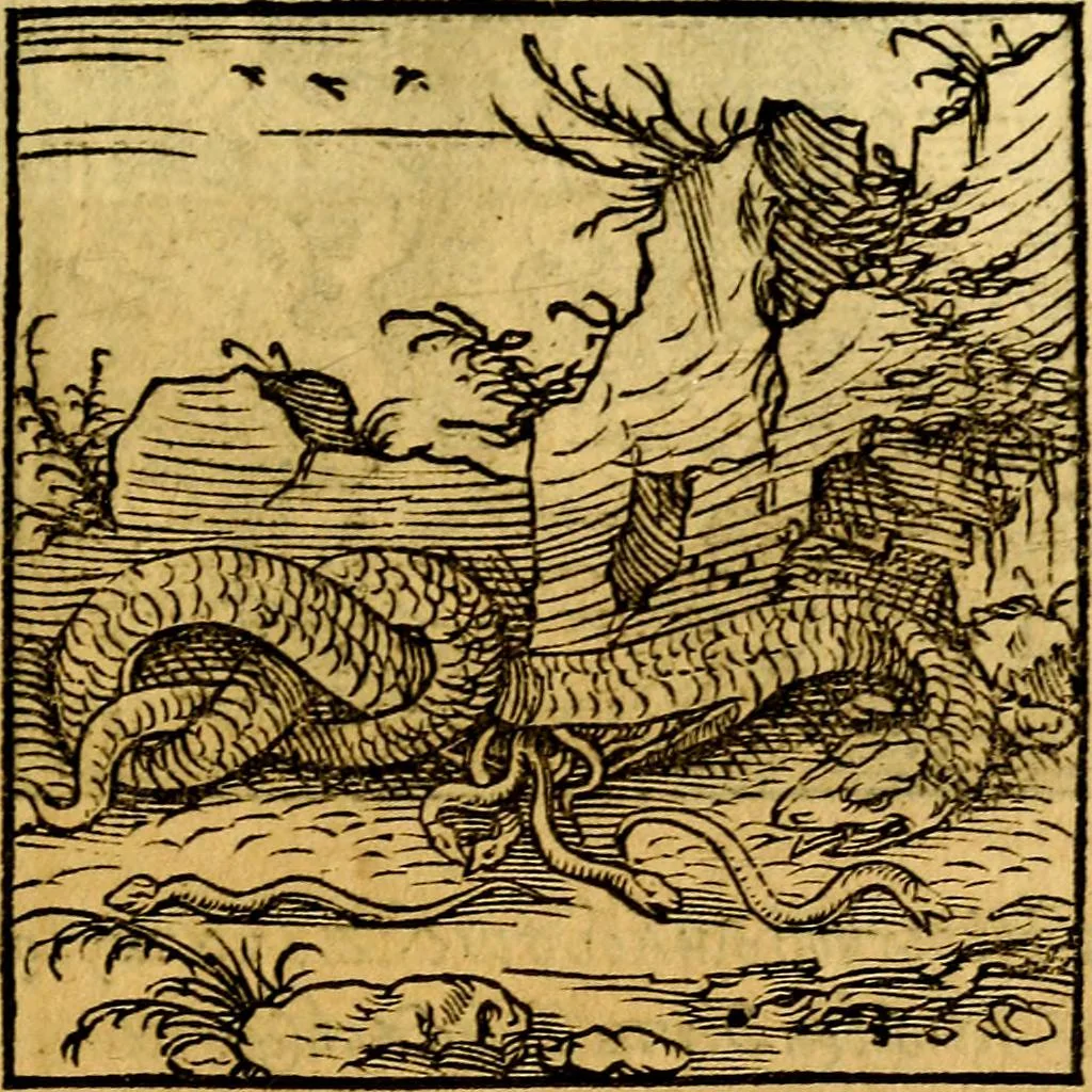An illustration from Ori Apollonis Niliaci, de sacris notis & sculpturis libri duo, vbi ad fidem vetudti codicis manu scripti restituta sunt loca permulta, corrupta ante ac deplorata, 1551, leaf 184