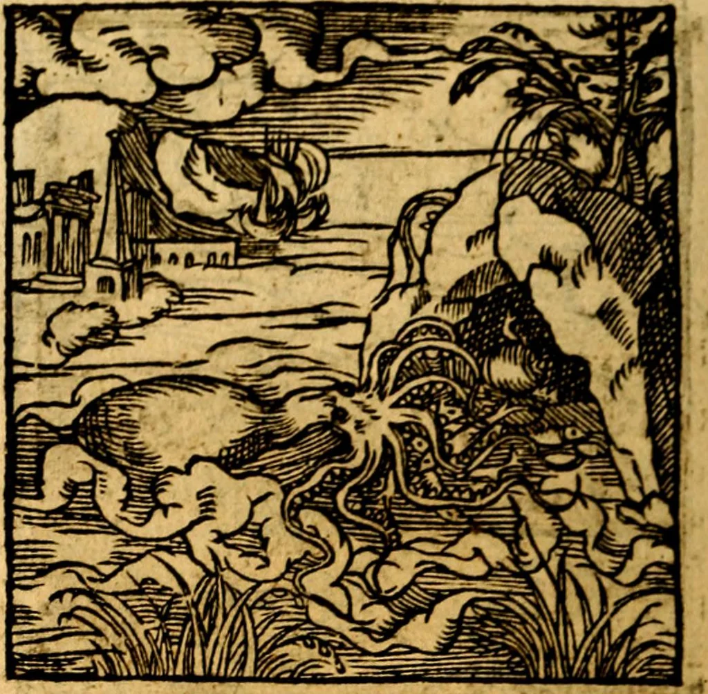 An illustration from Ori Apollonis Niliaci, de sacris notis & sculpturis libri duo, vbi ad fidem vetudti codicis manu scripti restituta sunt loca permulta, corrupta ante ac deplorata, 1551, leaf 229