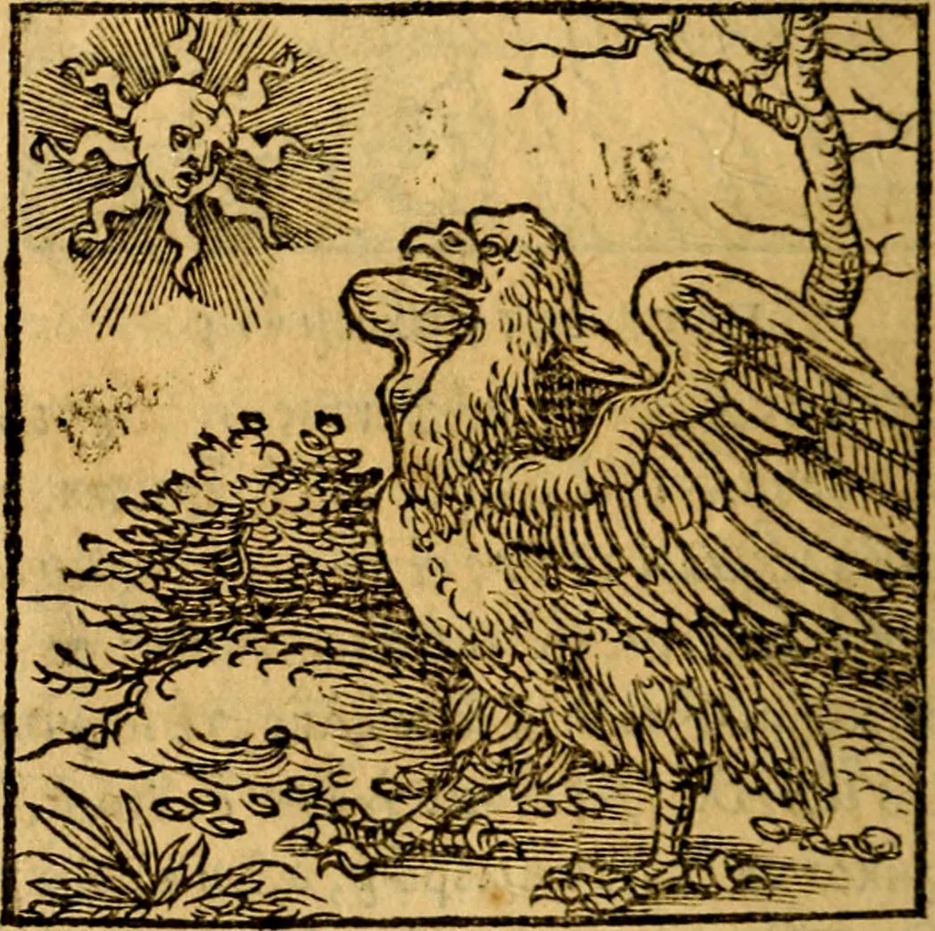 An illustration from Ori Apollonis Niliaci, de sacris notis & sculpturis libri duo, vbi ad fidem vetudti codicis manu scripti restituta sunt loca permulta, corrupta ante ac deplorata, 1551, leaf 35