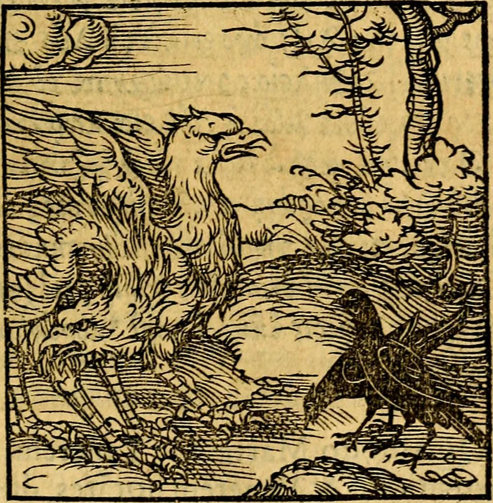An illustration from Ori Apollonis Niliaci, de sacris notis & sculpturis libri duo, vbi ad fidem vetudti codicis manu scripti restituta sunt loca permulta, corrupta ante ac deplorata, 1551, leaf 38