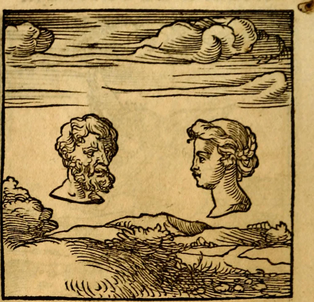 An illustration from Ori Apollonis Niliaci, de sacris notis & sculpturis libri duo, vbi ad fidem vetudti codicis manu scripti restituta sunt loca permulta, corrupta ante ac deplorata, 1551, leaf 69