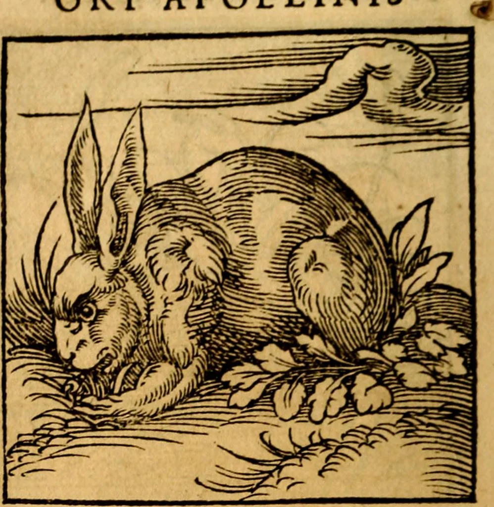 An illustration from Ori Apollonis Niliaci, de sacris notis & sculpturis libri duo, vbi ad fidem vetudti codicis manu scripti restituta sunt loca permulta, corrupta ante ac deplorata, 1551, leaf 71