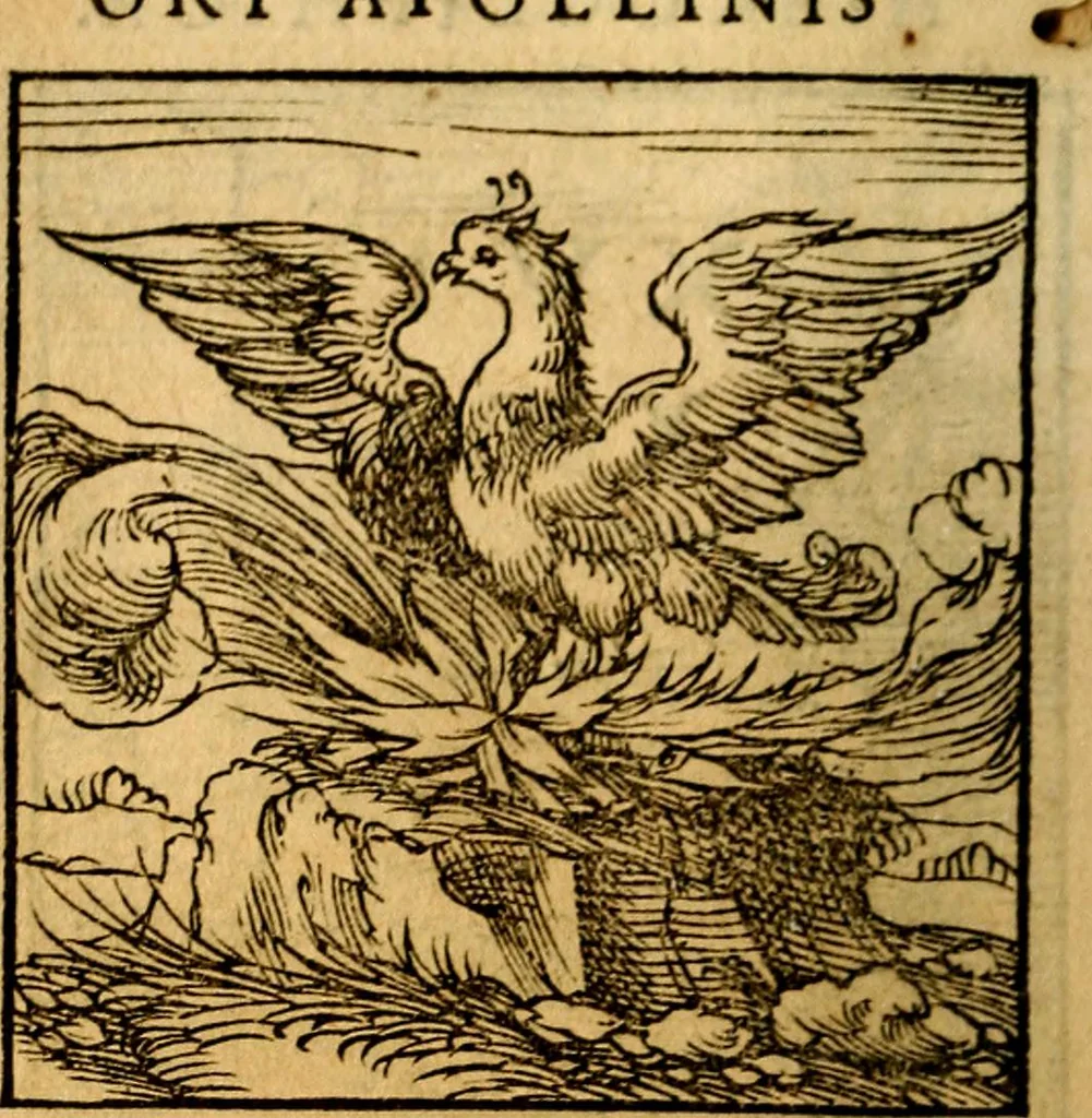 An illustration from Ori Apollonis Niliaci, de sacris notis & sculpturis libri duo, vbi ad fidem vetudti codicis manu scripti restituta sunt loca permulta, corrupta ante ac deplorata, 1551, leaf 79